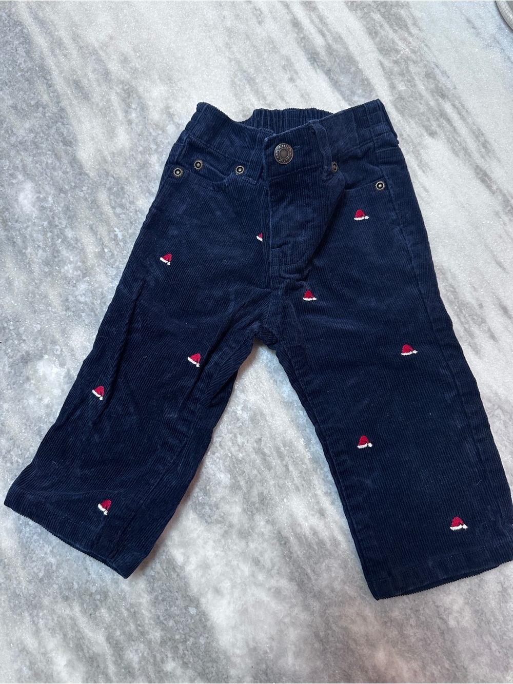 Janie and Jack Baby Corduroy Pants with Santa hats